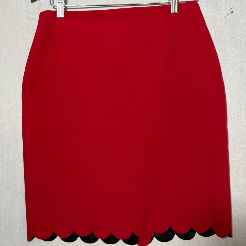 Women’s Banana Republic Red Scalloped Hem Pencil Skirt